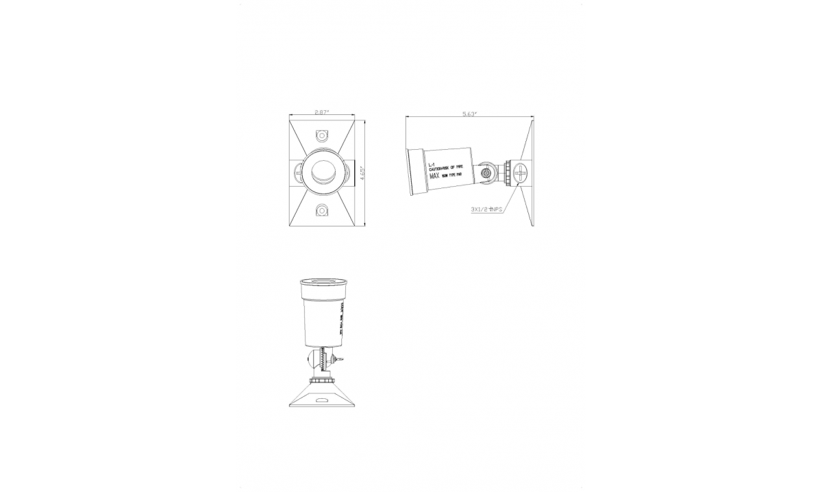 Single Head Par- Lamp holder (Rect. Canopy) (SCL-111)